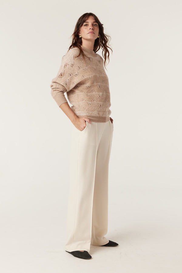 Cashwool Batwing Jumper - Latte-Jumpers-Cable Melbourne