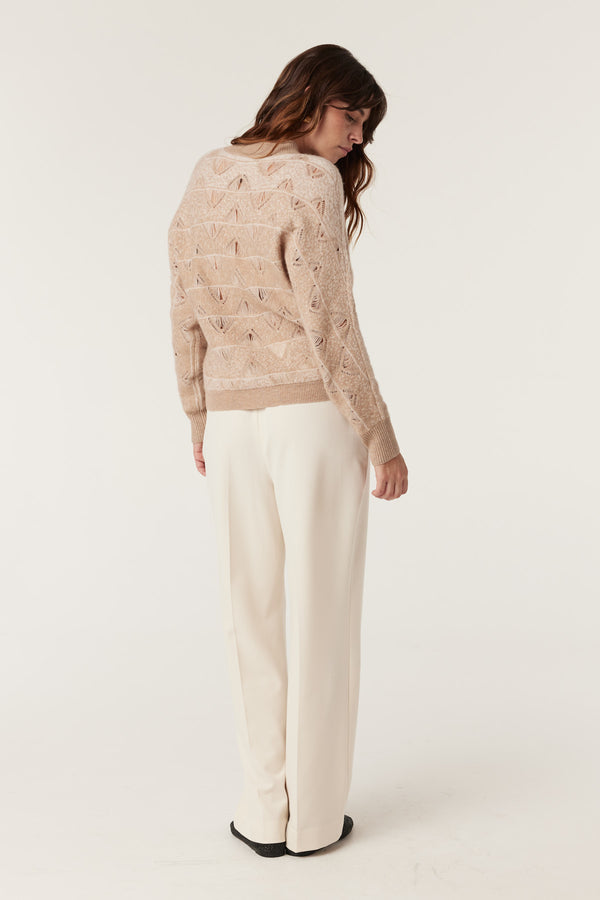 Cashwool Batwing Jumper - Latte-Jumpers-Cable Melbourne