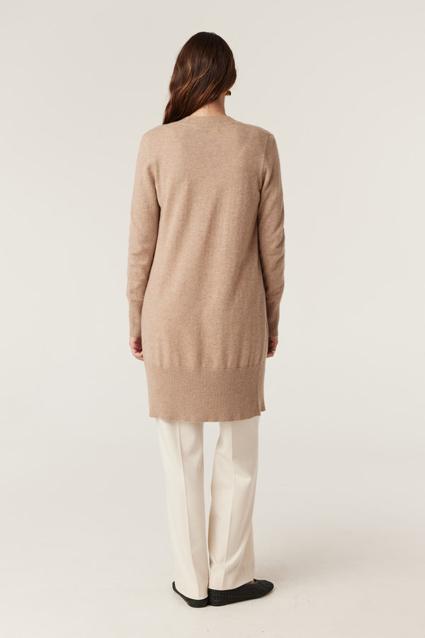 Cashwool Long Cardigan - Camel-Cardigans-Cable Melbourne