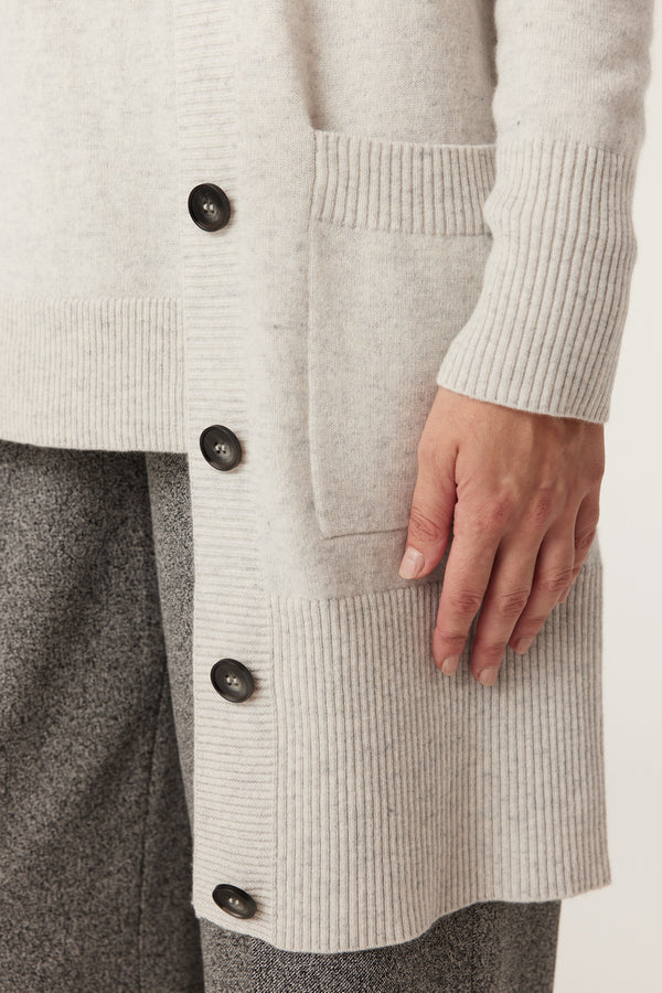 Cashwool Long Cardigan - Grey Marle-Cardigans-Cable Melbourne