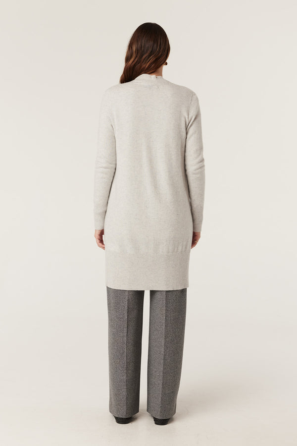 Cashwool Long Cardigan - Grey Marle-Cardigans-Cable Melbourne