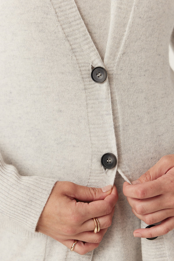 Cashwool Long Cardigan - Grey Marle-Cardigans-Cable Melbourne