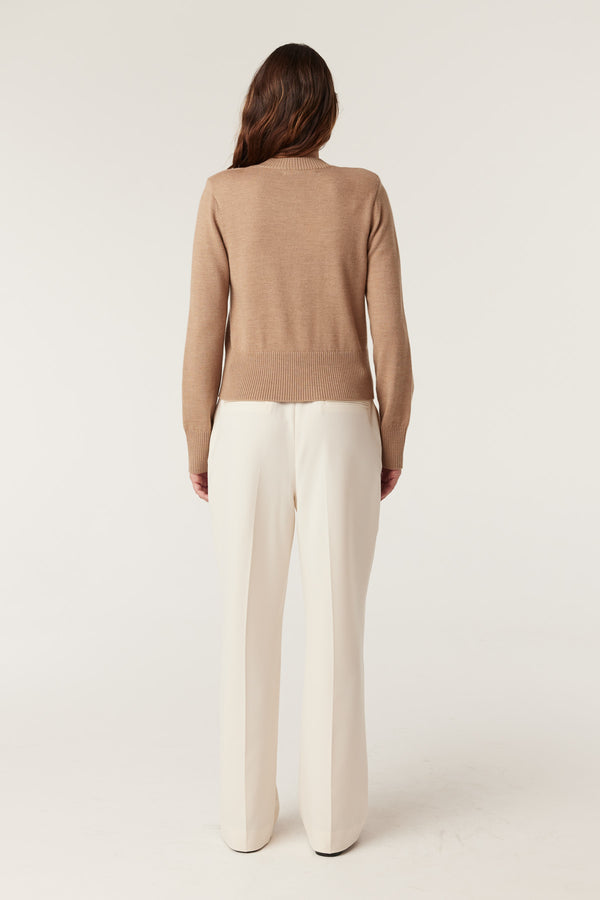 Harriet Merino Cardigan - Camel-Cardigans-Cable Melbourne