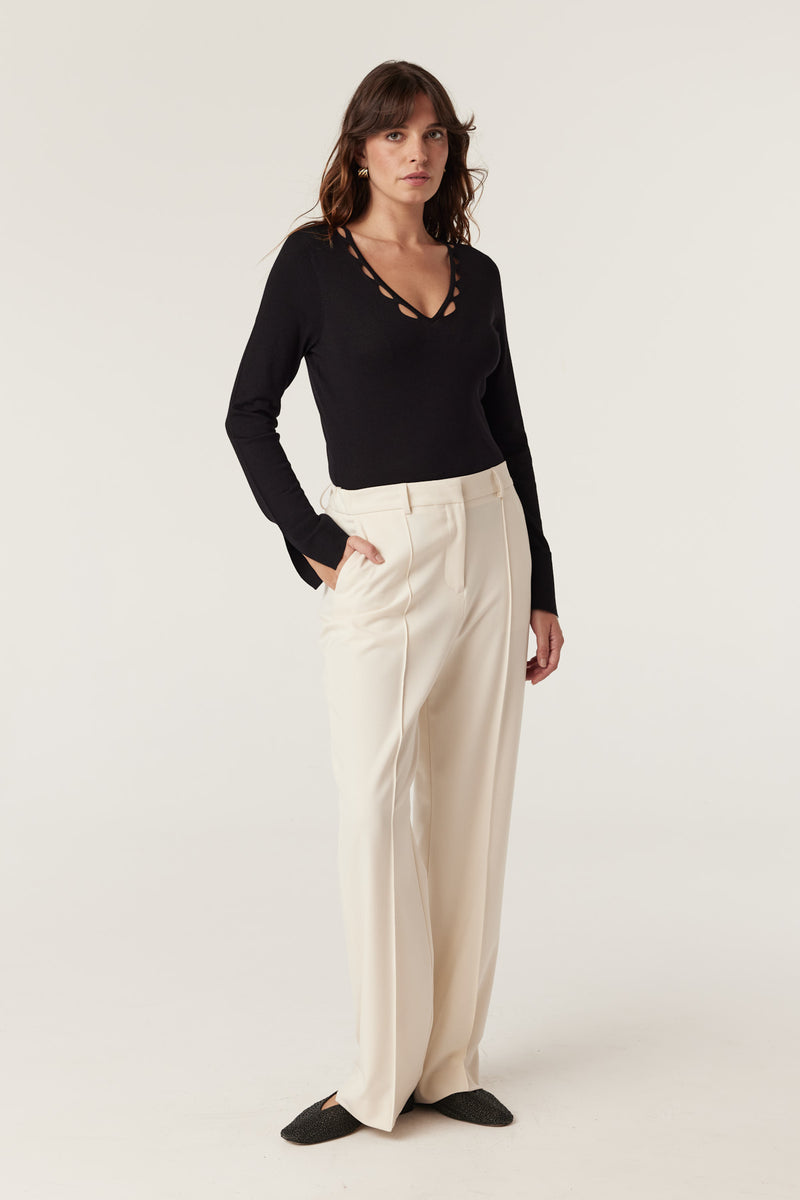 Charlize V Top - Black-Tops-Cable Melbourne