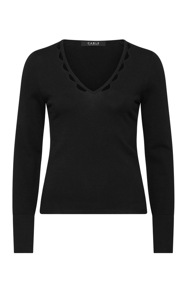 Charlize V Top - Black-Tops-Cable Melbourne