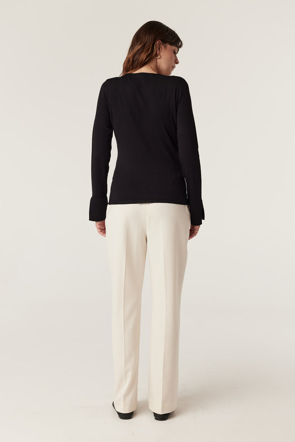 Charlize V Top - Black-Tops-Cable Melbourne