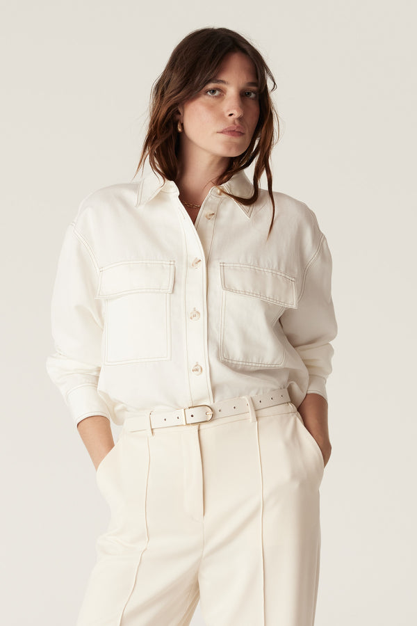 Skye Shirt - Ecru-Shirts-Cable Melbourne