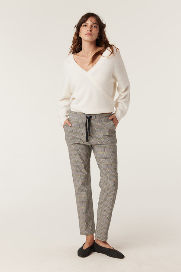 Zoe Check Jogger - Green Check-Pants-Cable Melbourne