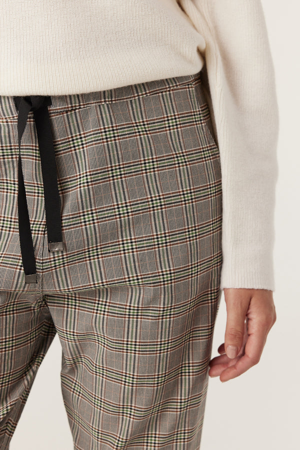 Zoe Check Jogger - Green Check-Pants-Cable Melbourne