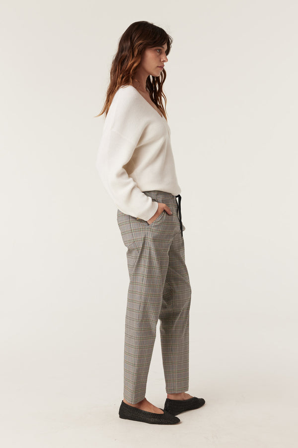 Zoe Check Jogger - Green Check-Pants-Cable Melbourne