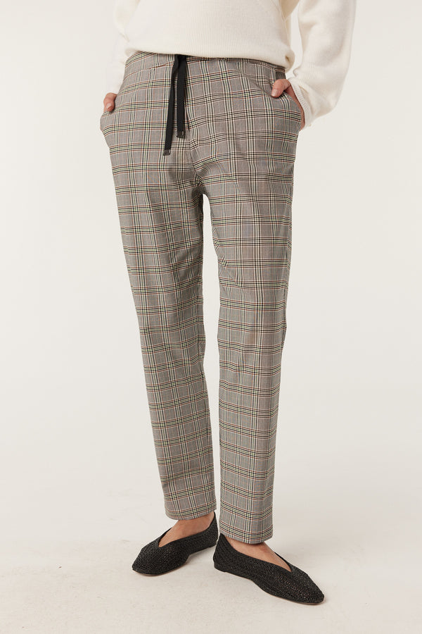 Zoe Check Jogger - Green Check-Pants-Cable Melbourne