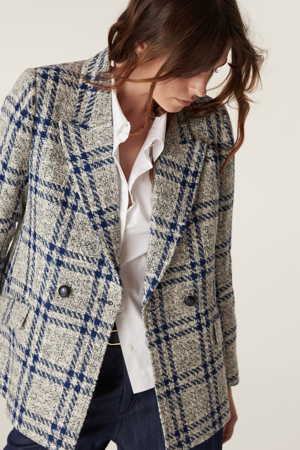 Alix Jacket - Navy Check-Jackets-Cable Melbourne
