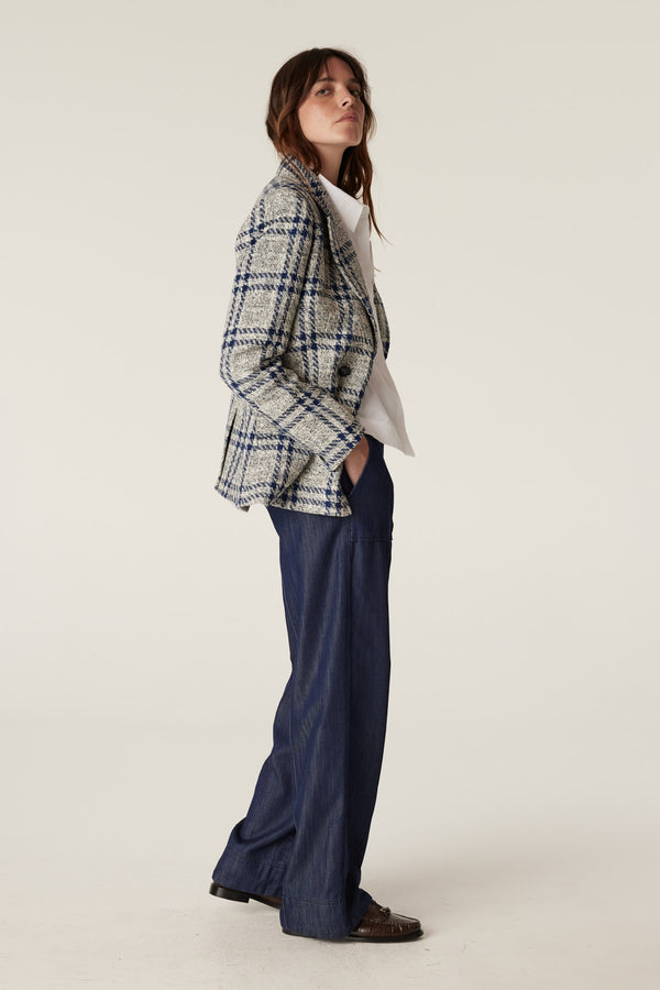 Alix Jacket - Navy Check-Jackets-Cable Melbourne