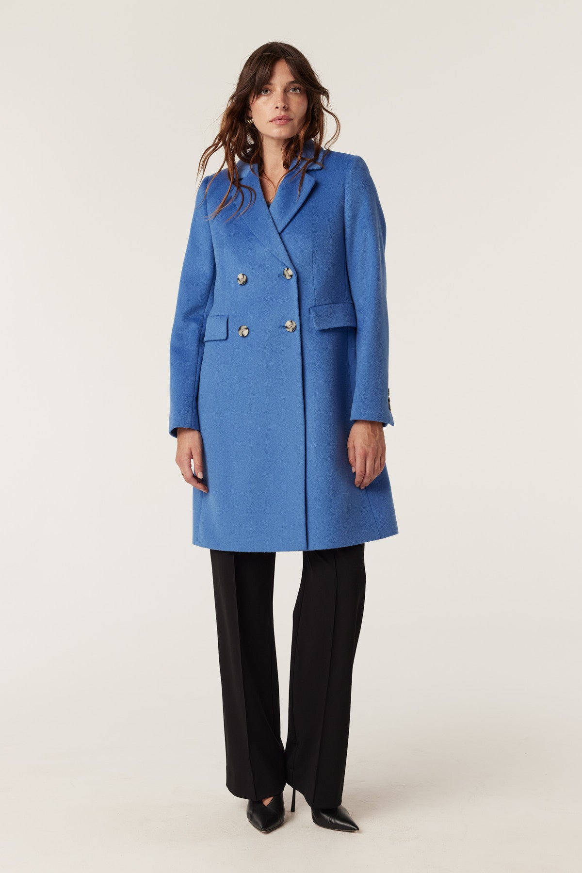 【2plan】Melbourne single maxi coat Plus Size Italian Manteco Wool Cashmere Forever Notch Neck