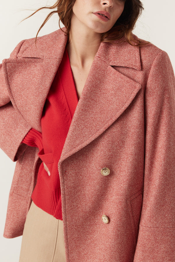 Brenan Coat - Red Twill-Coats-Cable Melbourne