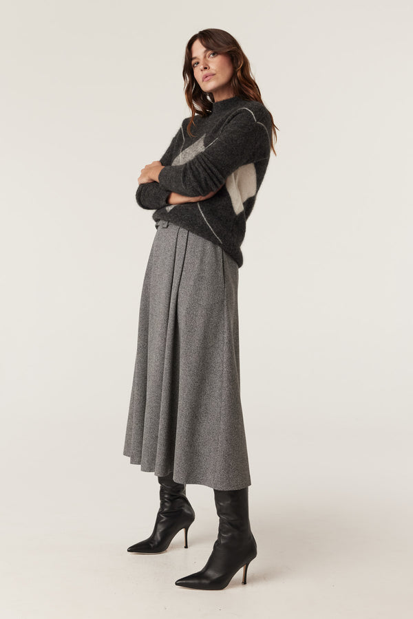 Lena Skirt - Charcoal Marle-Skirts-Cable Melbourne