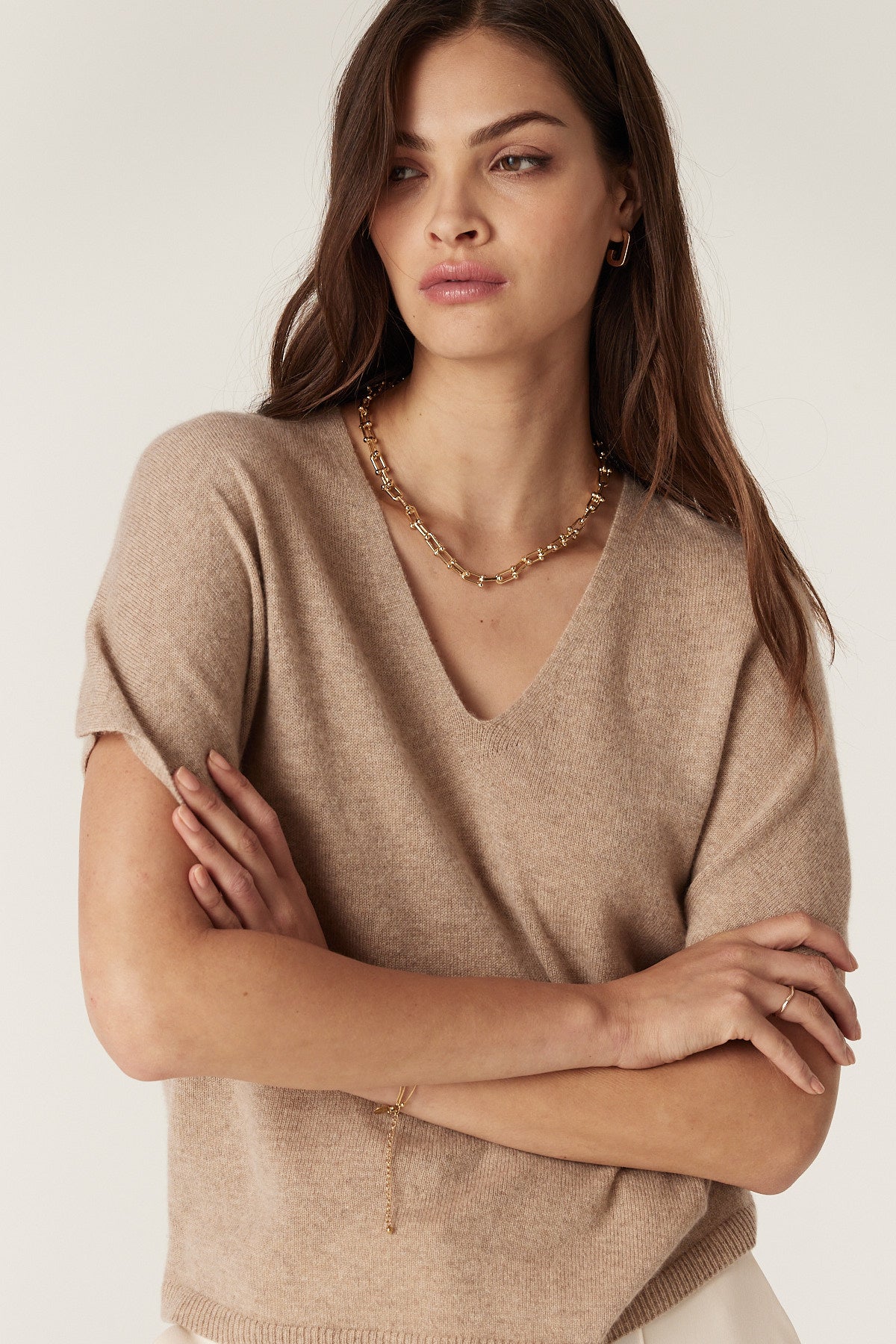 Pure Cashmere Relaxed Top - Biscuit – Cable Melbourne