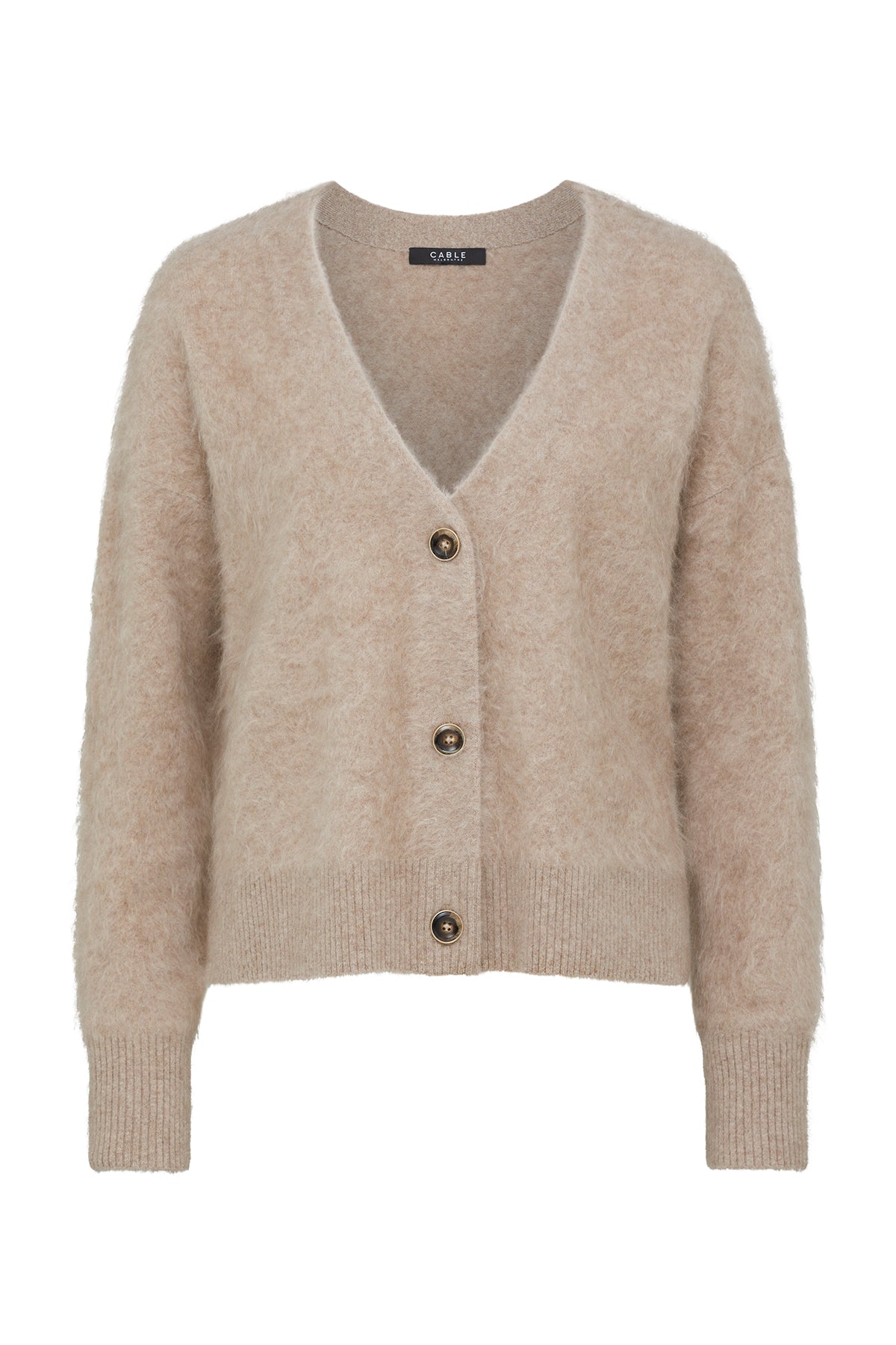 Brushed Cashwool V Cardigan - Mink – Cable Melbourne