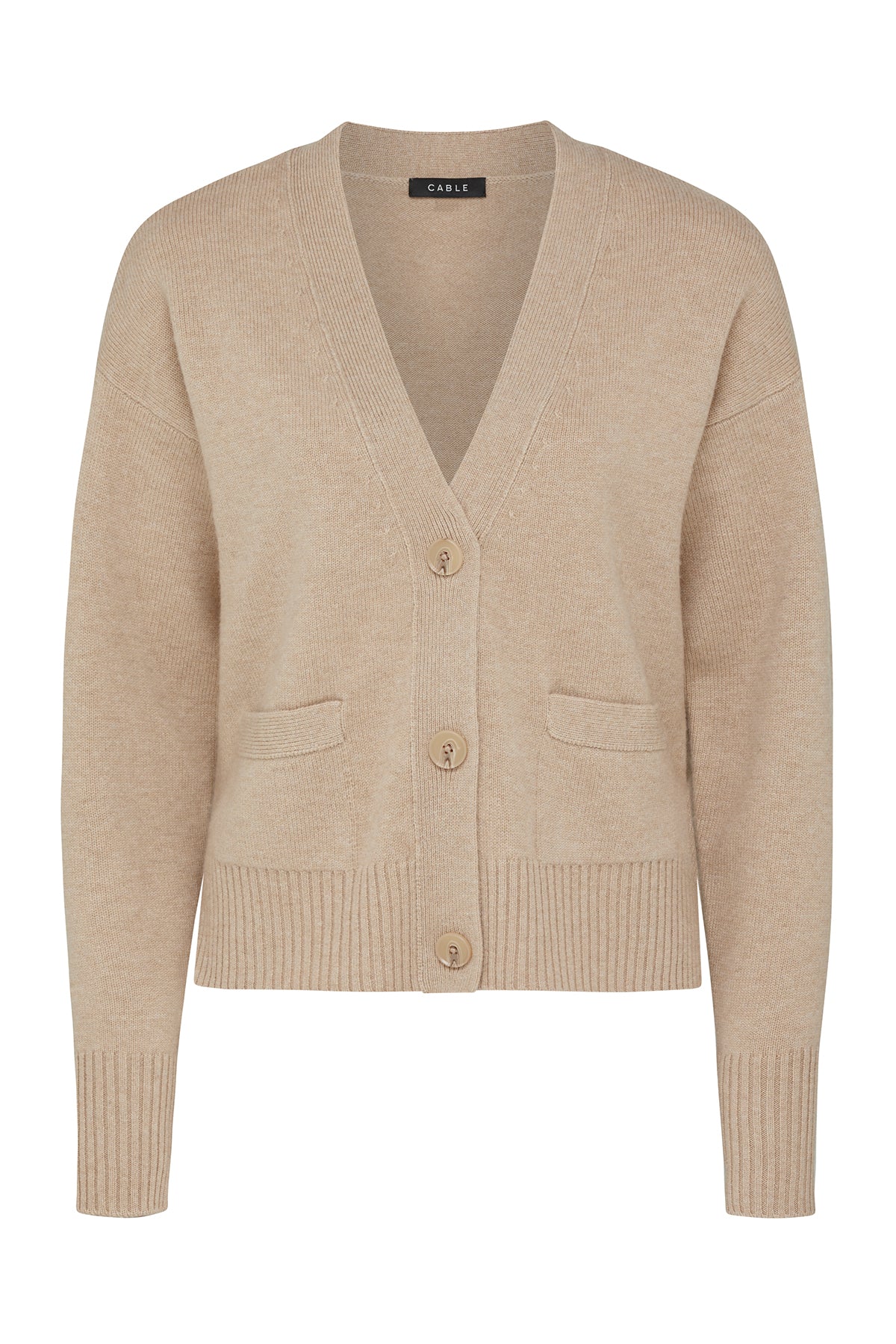 マイラン　Wool Cashmere Knit V neck Cardigan Cashwool V Cardigan - Camel – Cable Melbourne