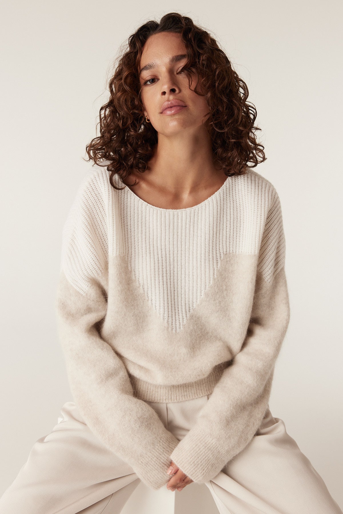 Boat Neck Knit Jumper - Oatmeal – Cable Melbourne
