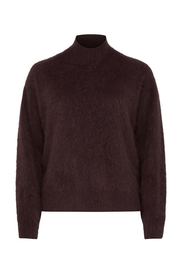 Shiraz brushed cashwool turtle neck jumper with a relaxed fit.