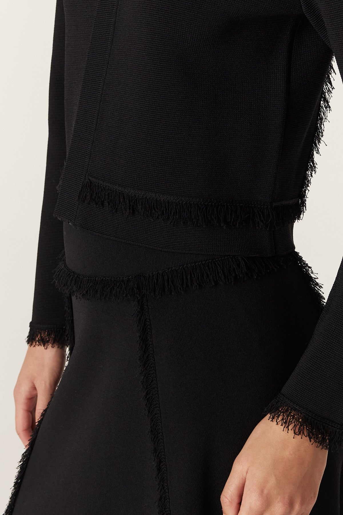 Crepe Fringe Skirt - Black – Cable Melbourne