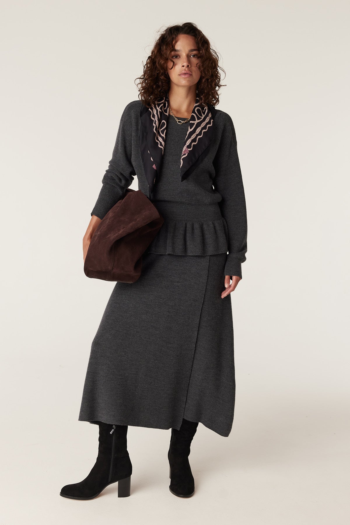 Eloise Merino Skirt - Charcoal – Cable Melbourne