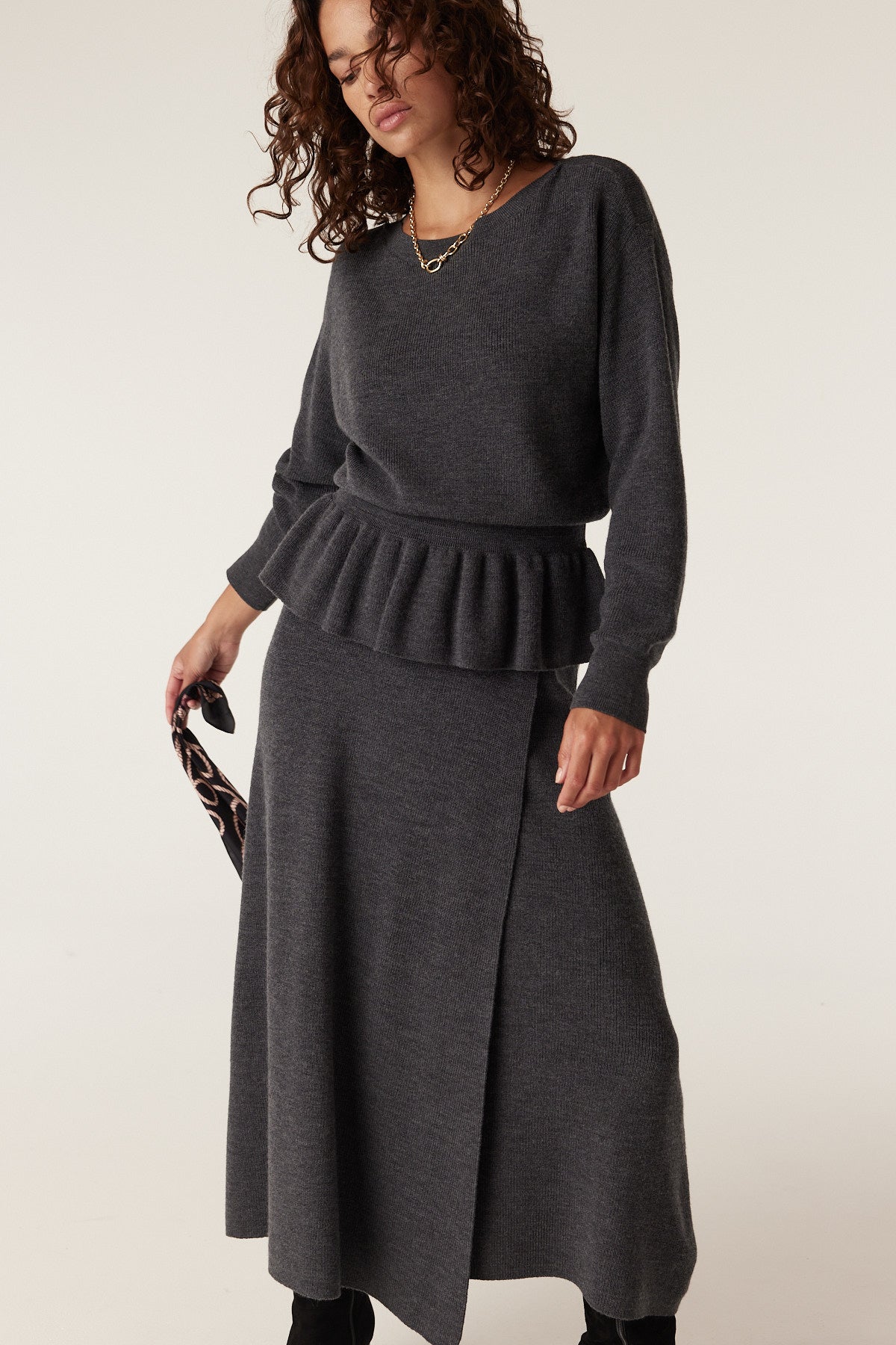 Eloise Merino Skirt - Charcoal – Cable Melbourne