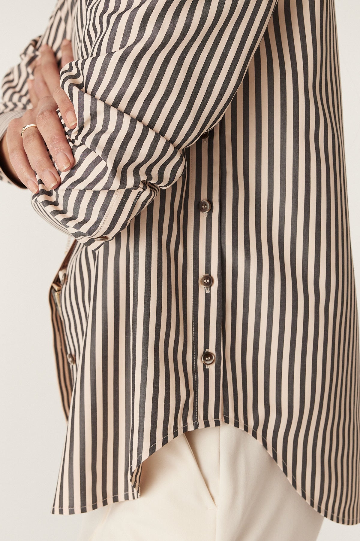 Jamie Stripe Shirt - Khaki Stripe – Cable Melbourne