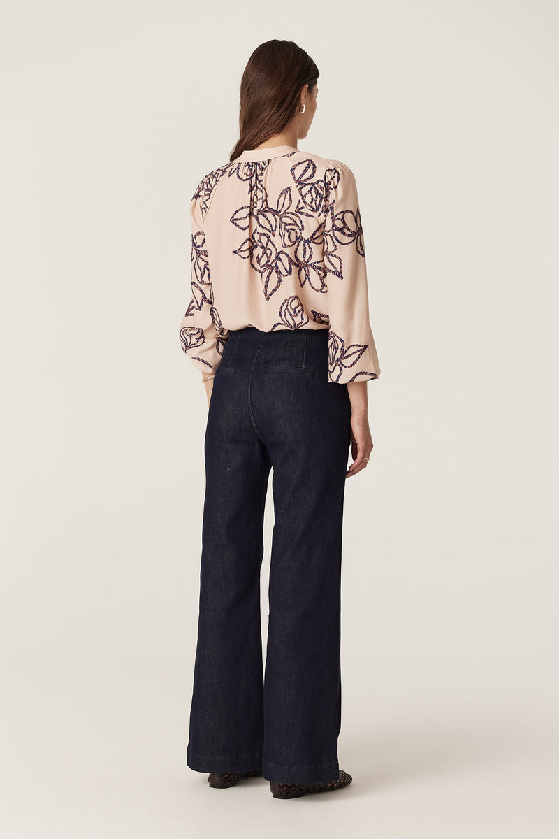 MURRAL Framed flower blouse ベージュ　ブラウス Bloom Blouse - Stencil Floral – Cable Melbourne