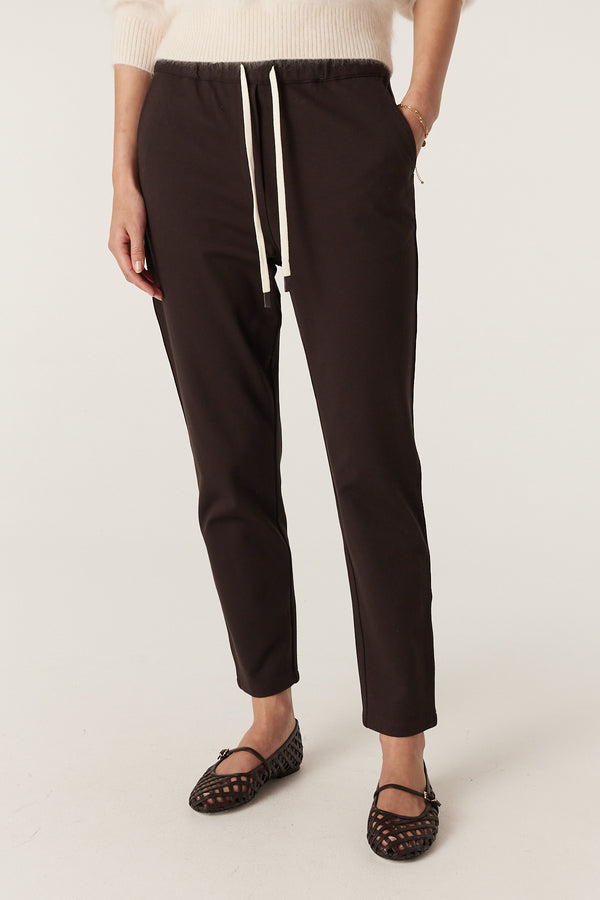 Espresso Luca Twill Jogger with elasticated waist, white drawcord, and tapered leg.