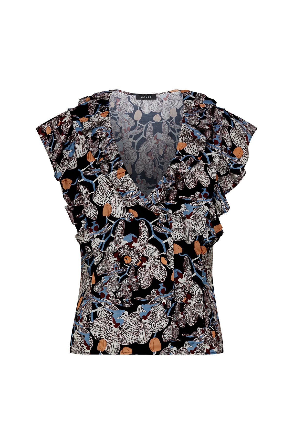 Leigh Frill Top - Orchid Print – Cable Melbourne