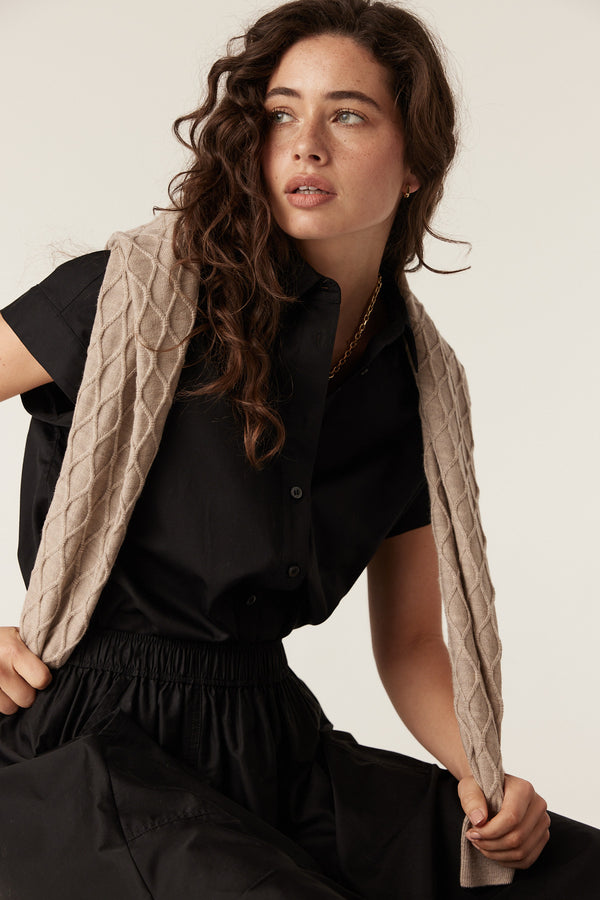 Pima Cotton Shirt - Black