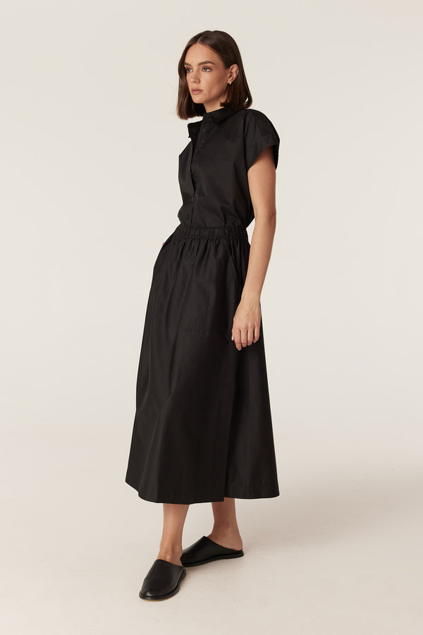 Pima Cotton Skirt - Black