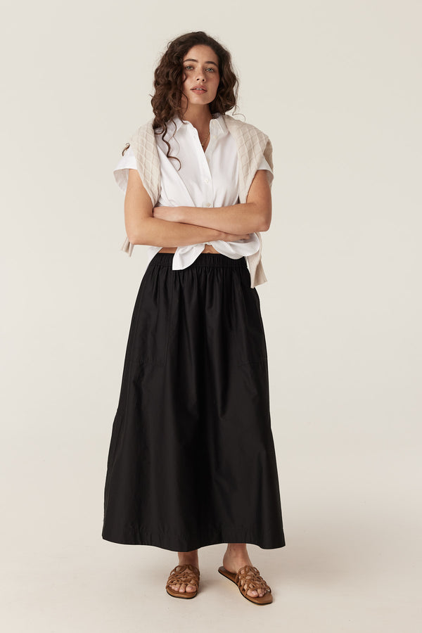 Pima Cotton Skirt - Black