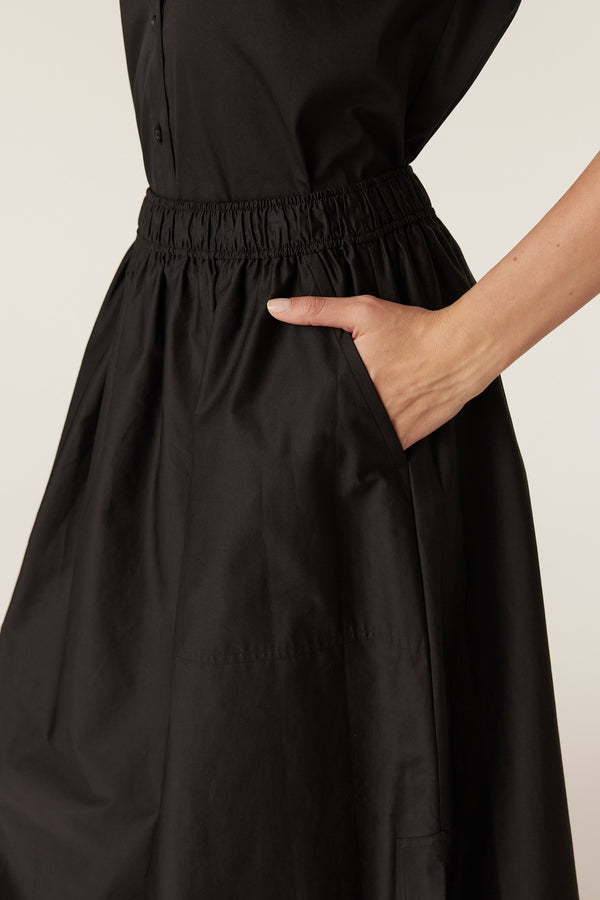 Pima Cotton Skirt - Black