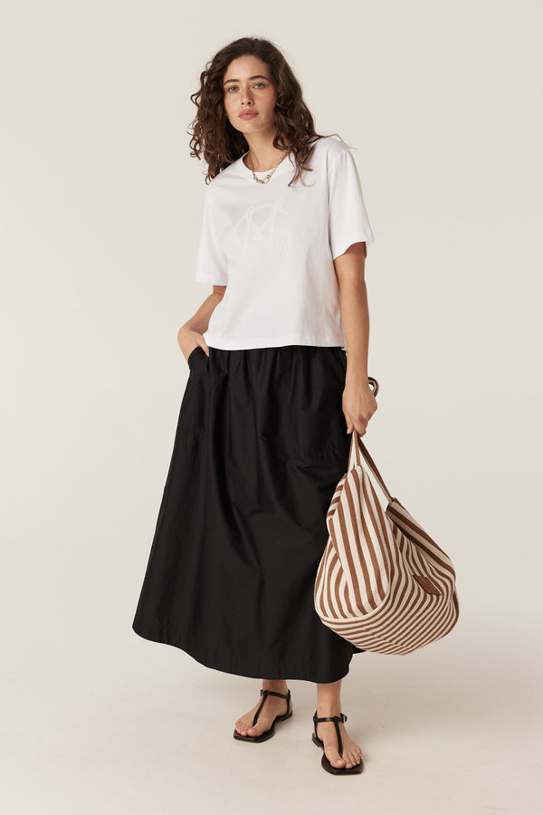 Pima Cotton Skirt - Black