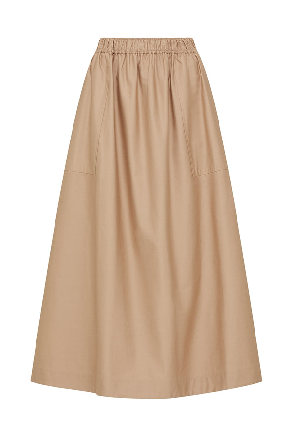Pima Cotton Skirt - Camel