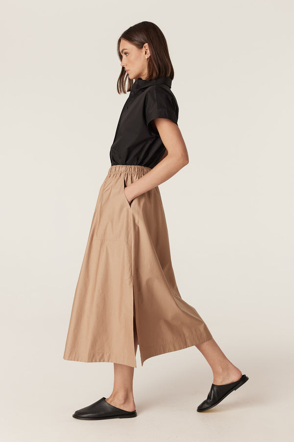 Pima Cotton Skirt - Camel