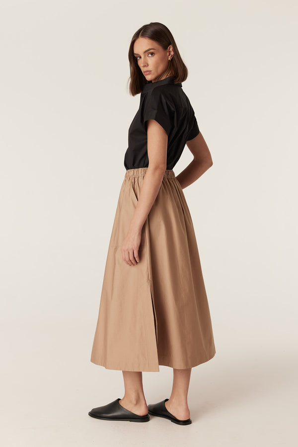 Pima Cotton Skirt - Camel
