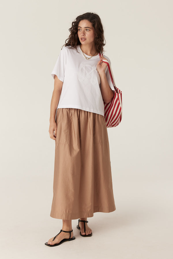 Pima Cotton Skirt - Camel