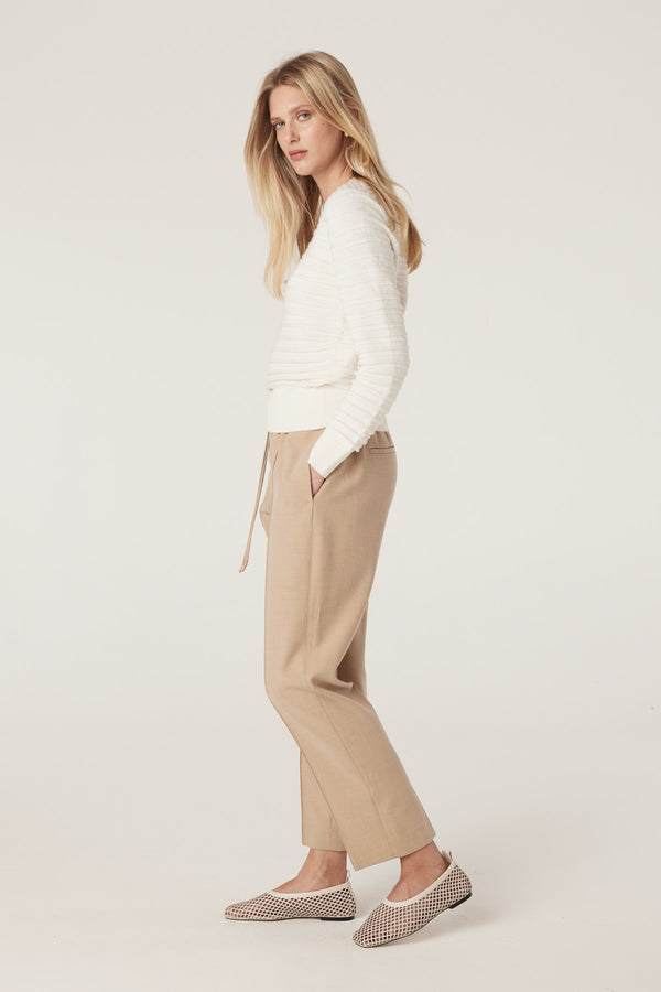 Cashmere Cotton Crew Jumper - White-Jumpers-Cable Melbourne