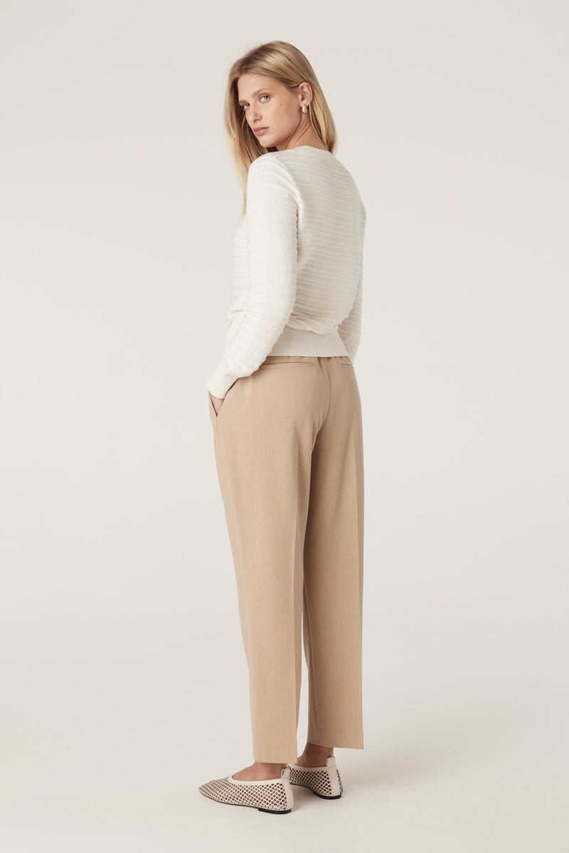 Cashmere Cotton Crew Jumper - White-Jumpers-Cable Melbourne