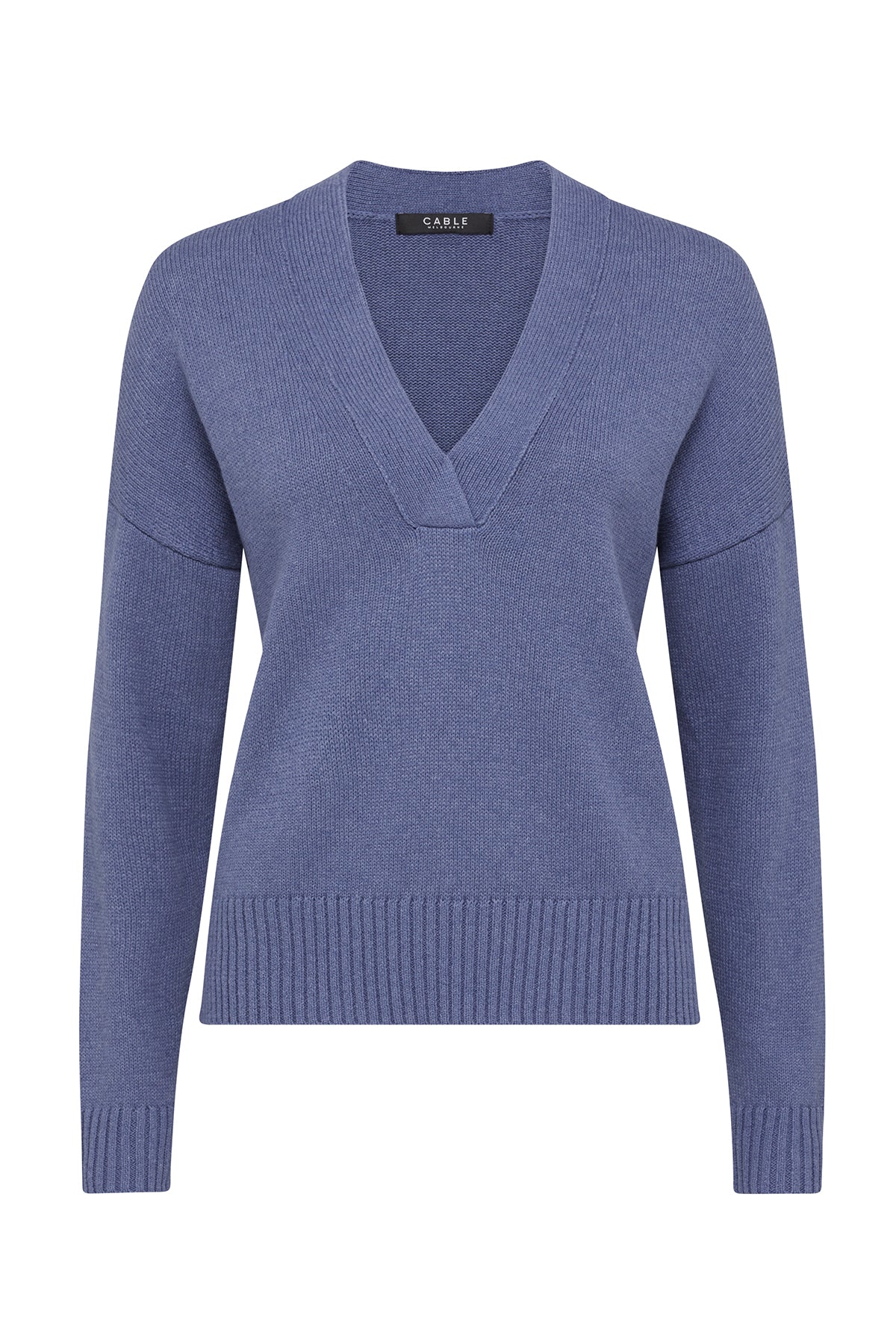 Flax V Jumper - Denim – Cable Melbourne
