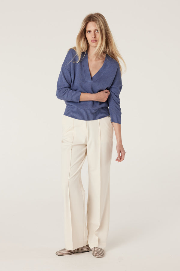 Flax V Jumper - Denim-Jumpers-Cable Melbourne