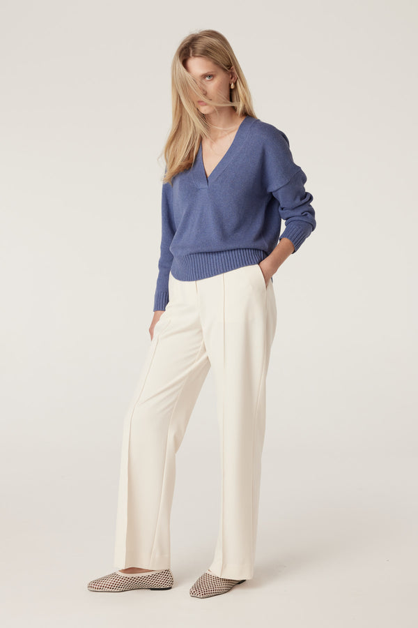 Flax V Jumper - Denim-Jumpers-Cable Melbourne