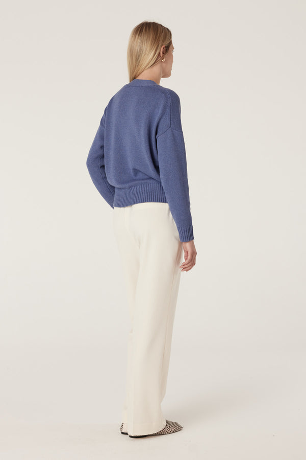 Flax V Jumper - Denim-Jumpers-Cable Melbourne