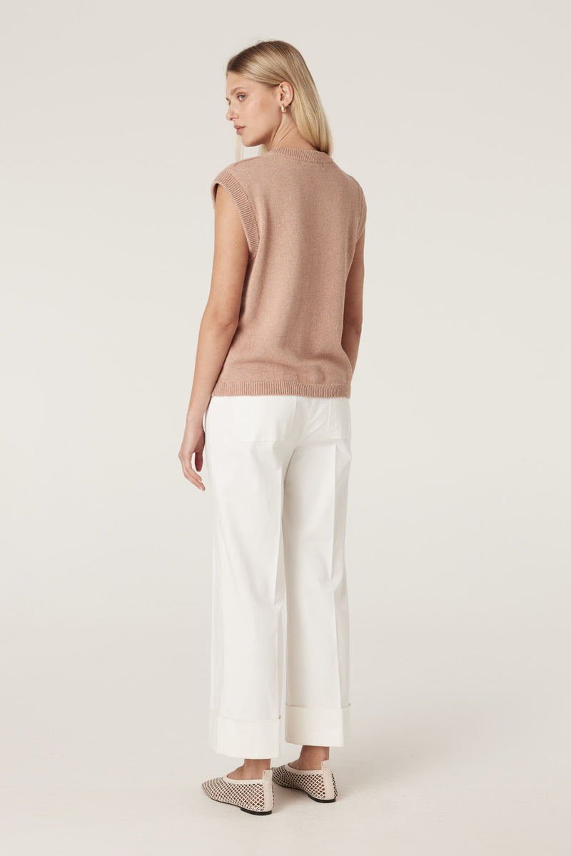 Flax Scoop Top - Terracotta-Tops-Cable Melbourne