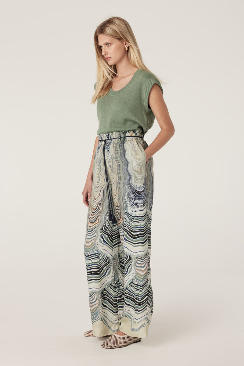Flax Scoop Top - Field Green-Tops-Cable Melbourne