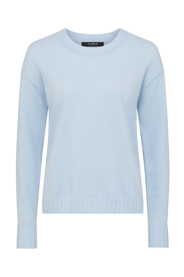 Cashwool Crew Jumper - Blue-Jumpers-Cable Melbourne